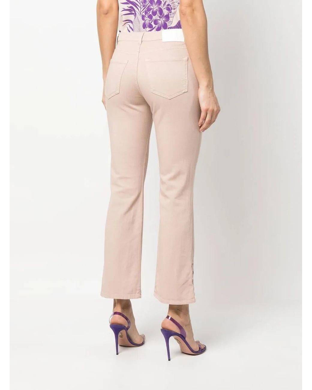 Vaqueros Bootcut Con Parche De Logo Pinko de color Pink