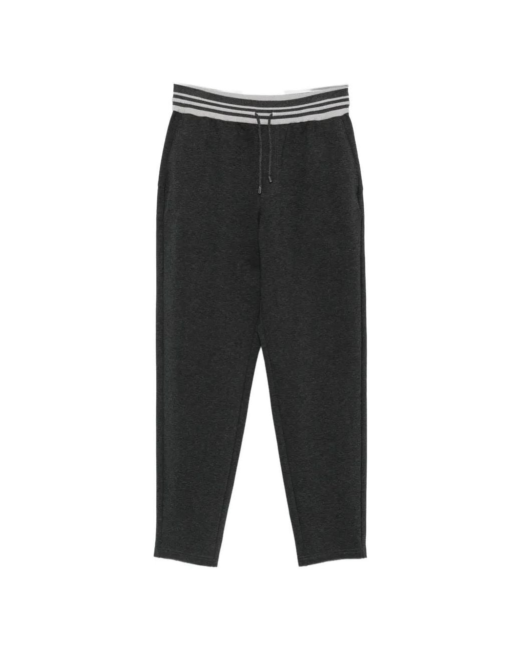 Panicale Black Striped Drawstring Track Pants for men