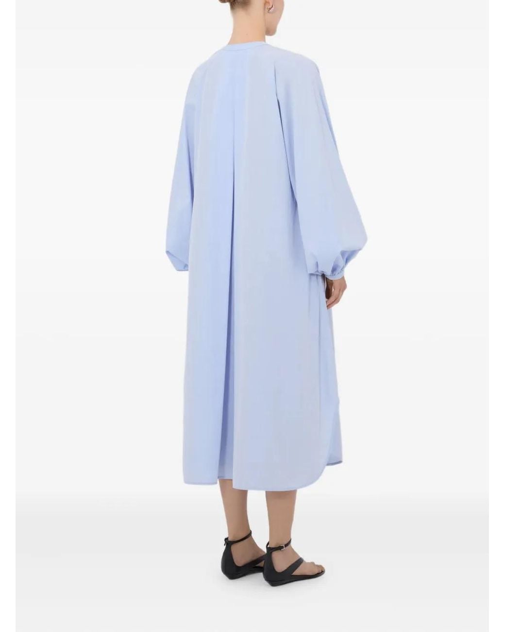 Loulou de Saison Blue Vitti Balloon-Sleeve Midi Dress