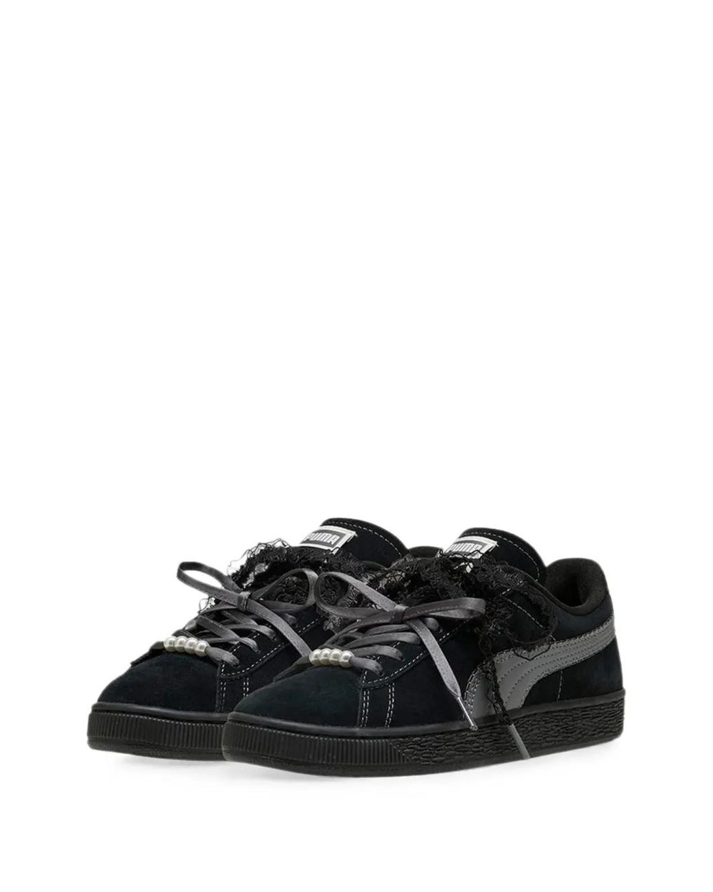 PUMA Black Suede Bloom Sneakers