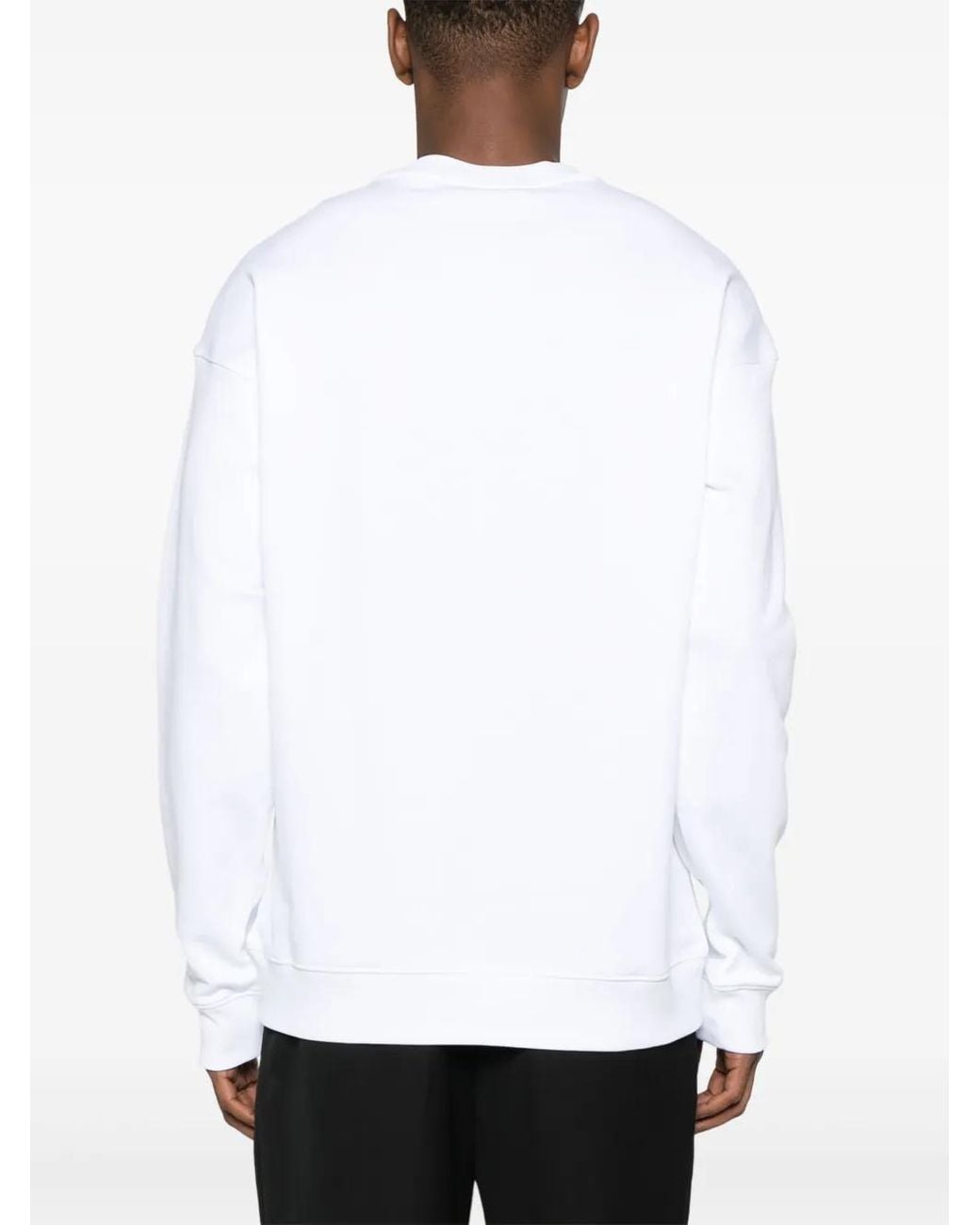 Moschino White Teddy Bear Logo-Print Sweatshirt for men
