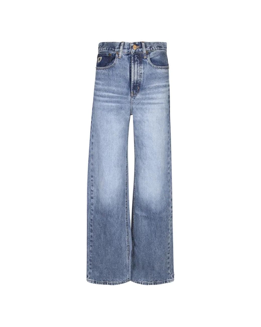 Lois Blue Faded Wide-Leg Jeans