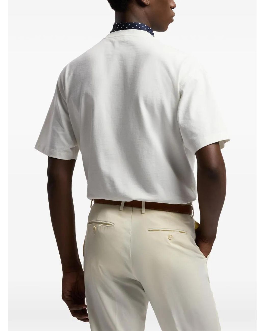 Ralph Lauren White T-Shirt À Poche À Détail Ours for men