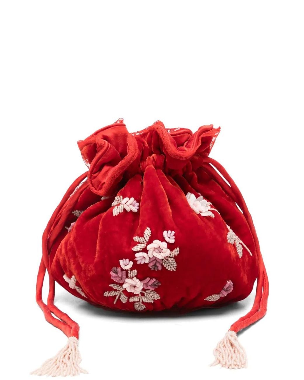BERNADETTE Round Embroidered Bucket Bag