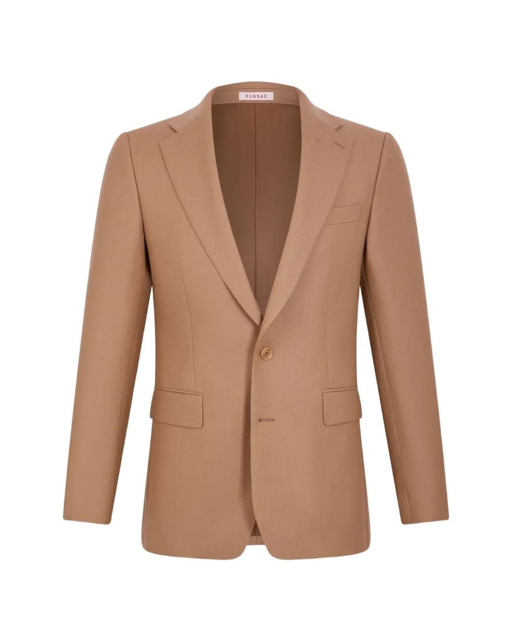 Fursac Brown Single-Breasted Wool Blazer for men