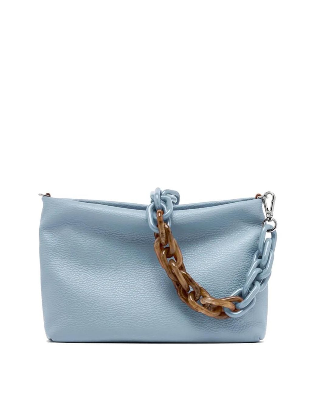 Gianni Chiarini Blue Leather Clutch Bag