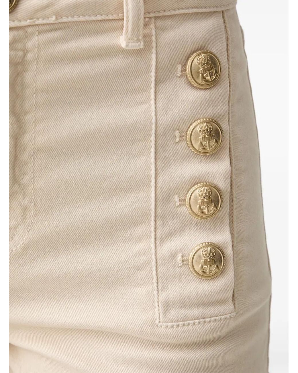ViCOLO Natural Button-Embellishment Short