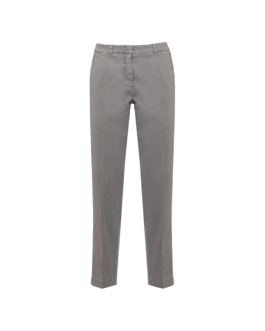 Peserico Gray Straight-Leg Trousers