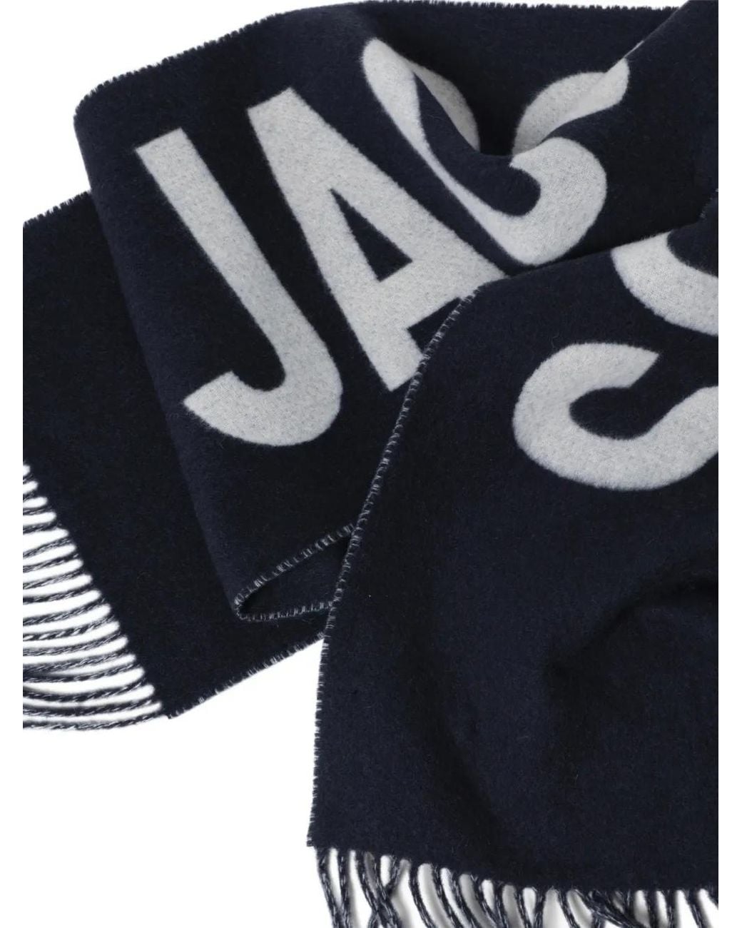 Sciarpa Con Logo E Frange di Jacquemus in Blue da Uomo