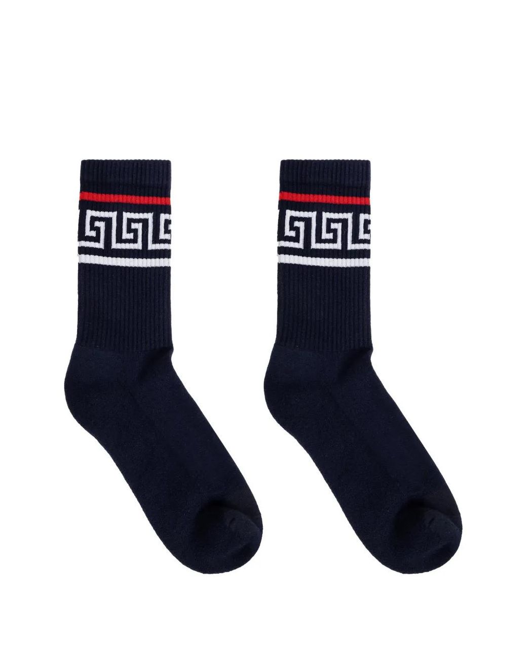 Versace Blue Cotton Socks With Logo for men