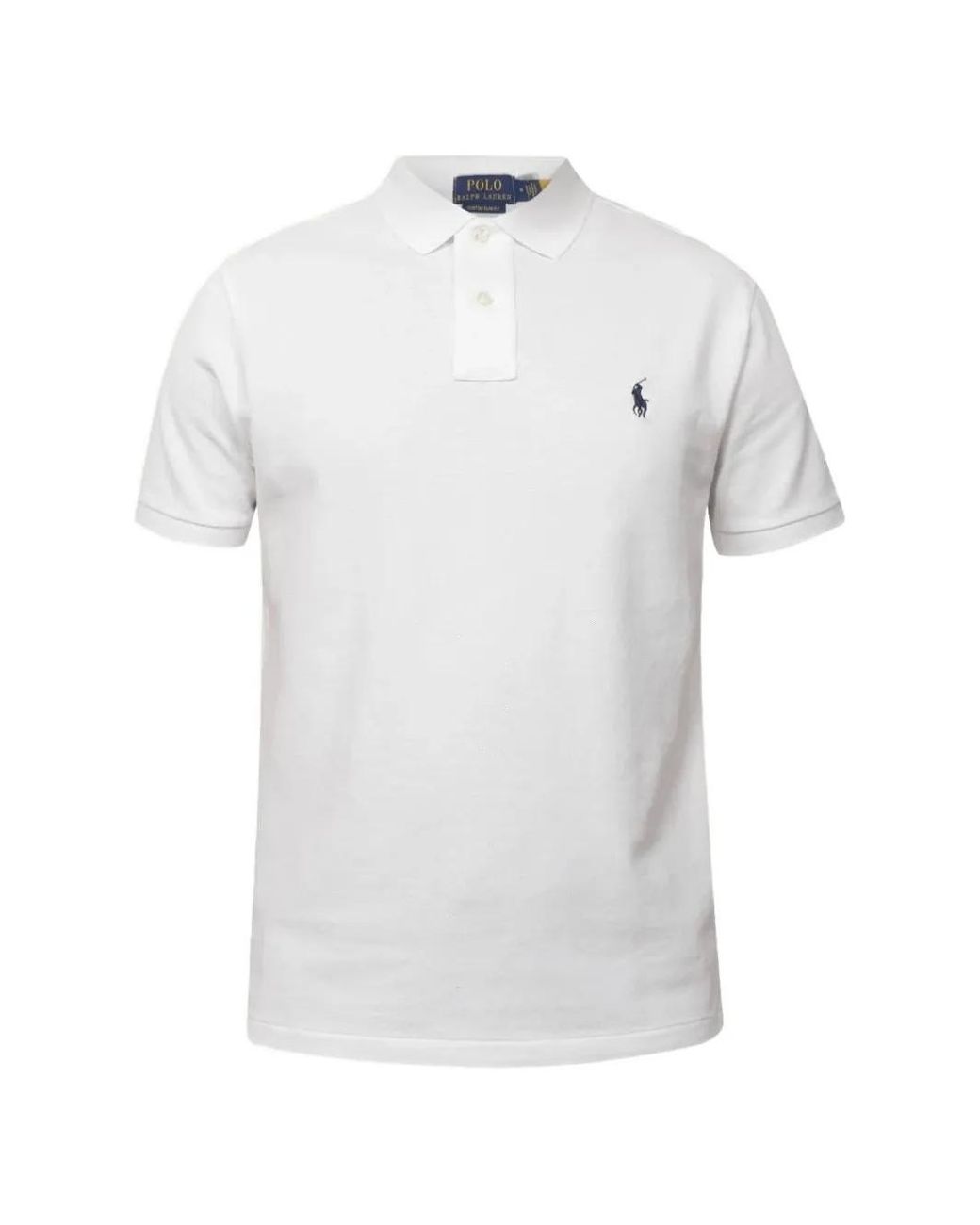 Polo Ralph Lauren White Logo-Embroidered Polo Shirt for men