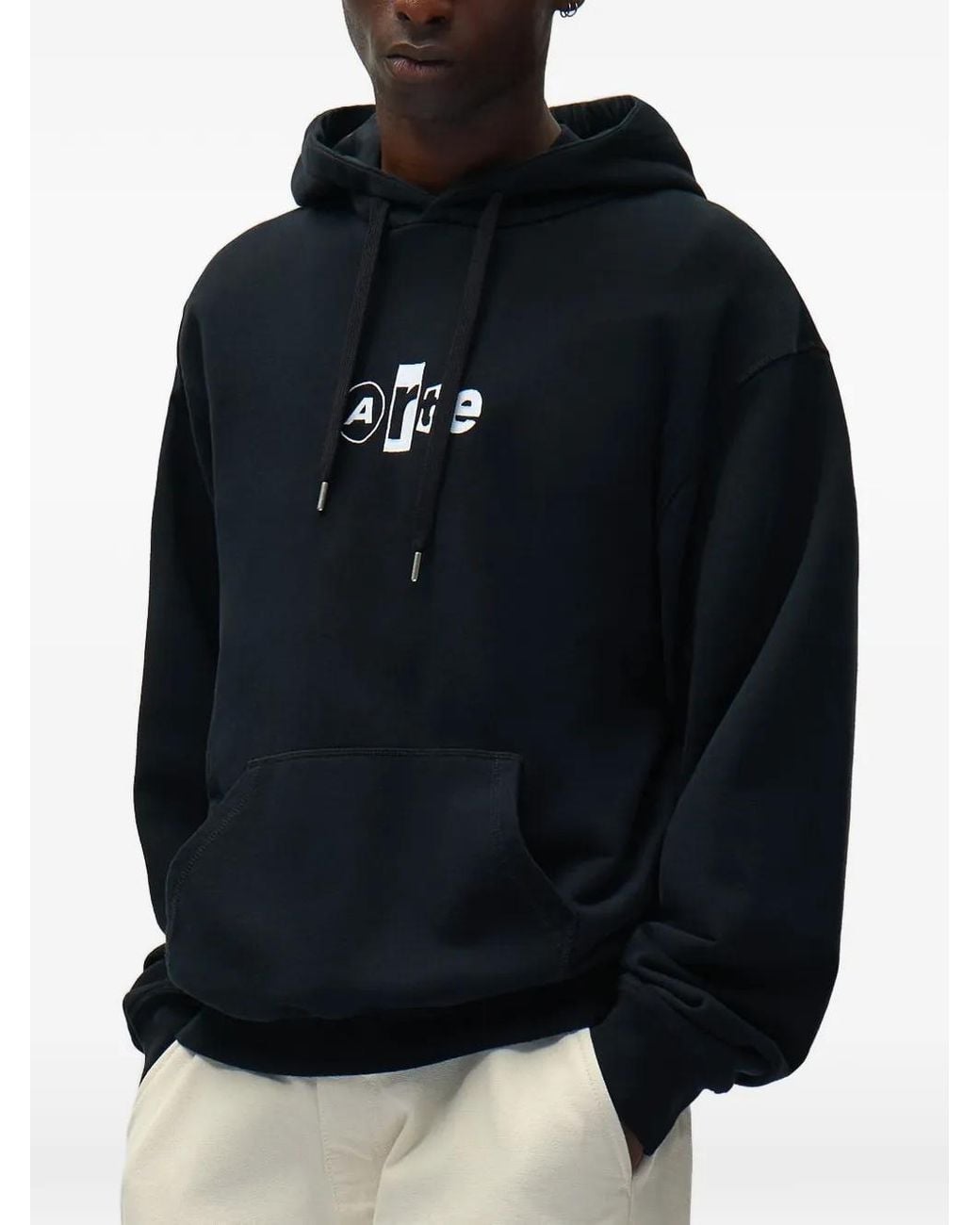 Arte' Blue Collage Logo-Print Hoodie