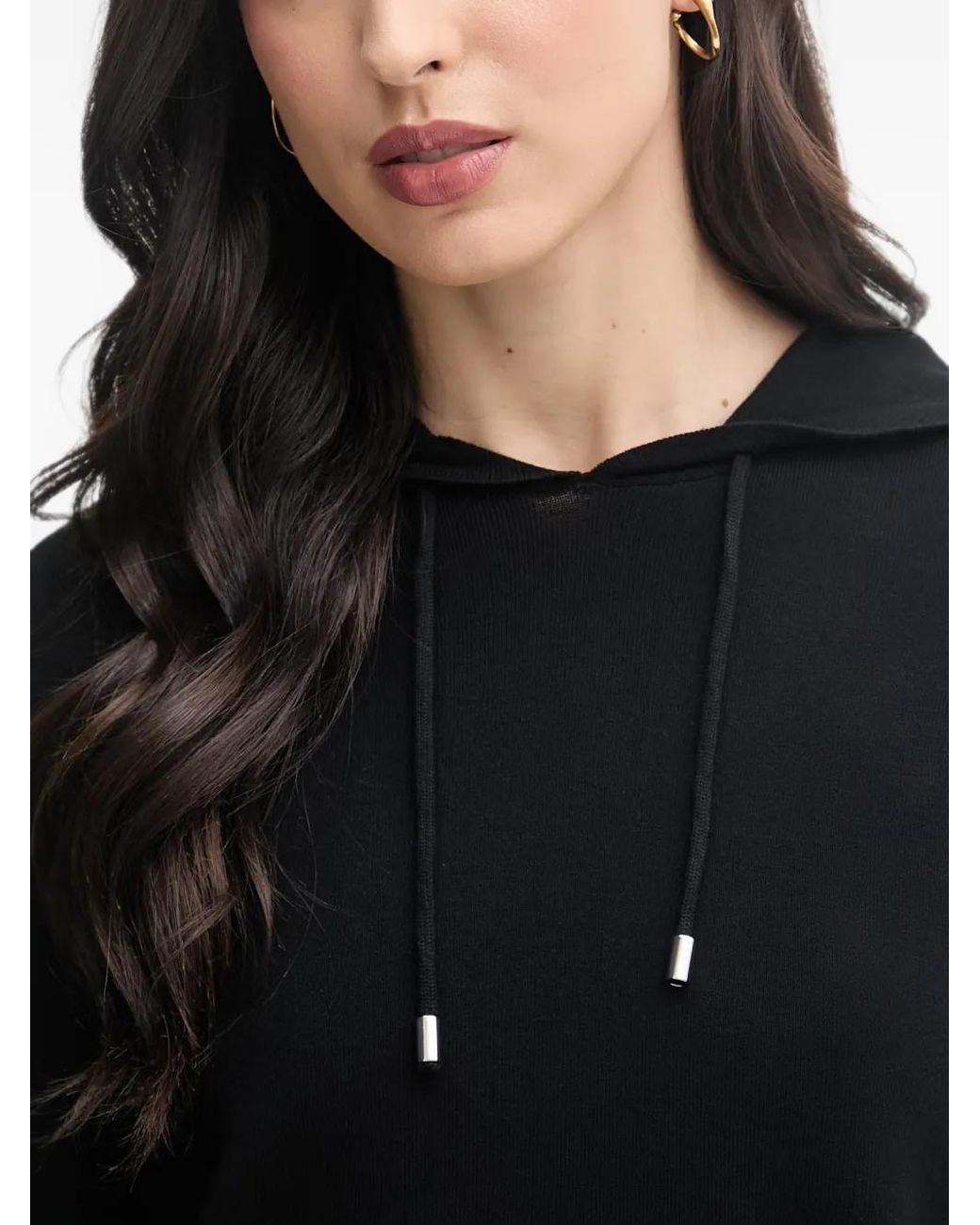 Benetton Blue Hoodie À Lien De Resserrage Et Côtés Fendus