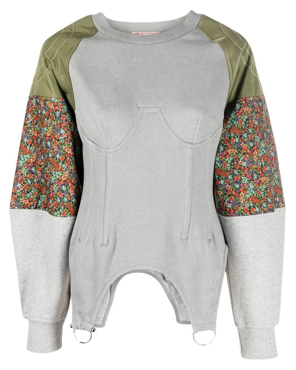 ANDERSSON BELL Gray Mix-Fabric Sweatshirt