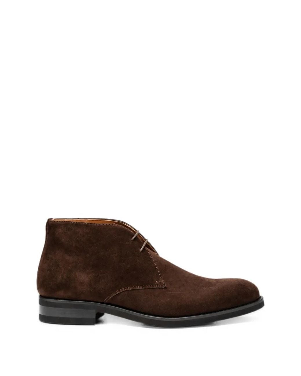 Testoni Brown Lace-Up Suede Boots for men