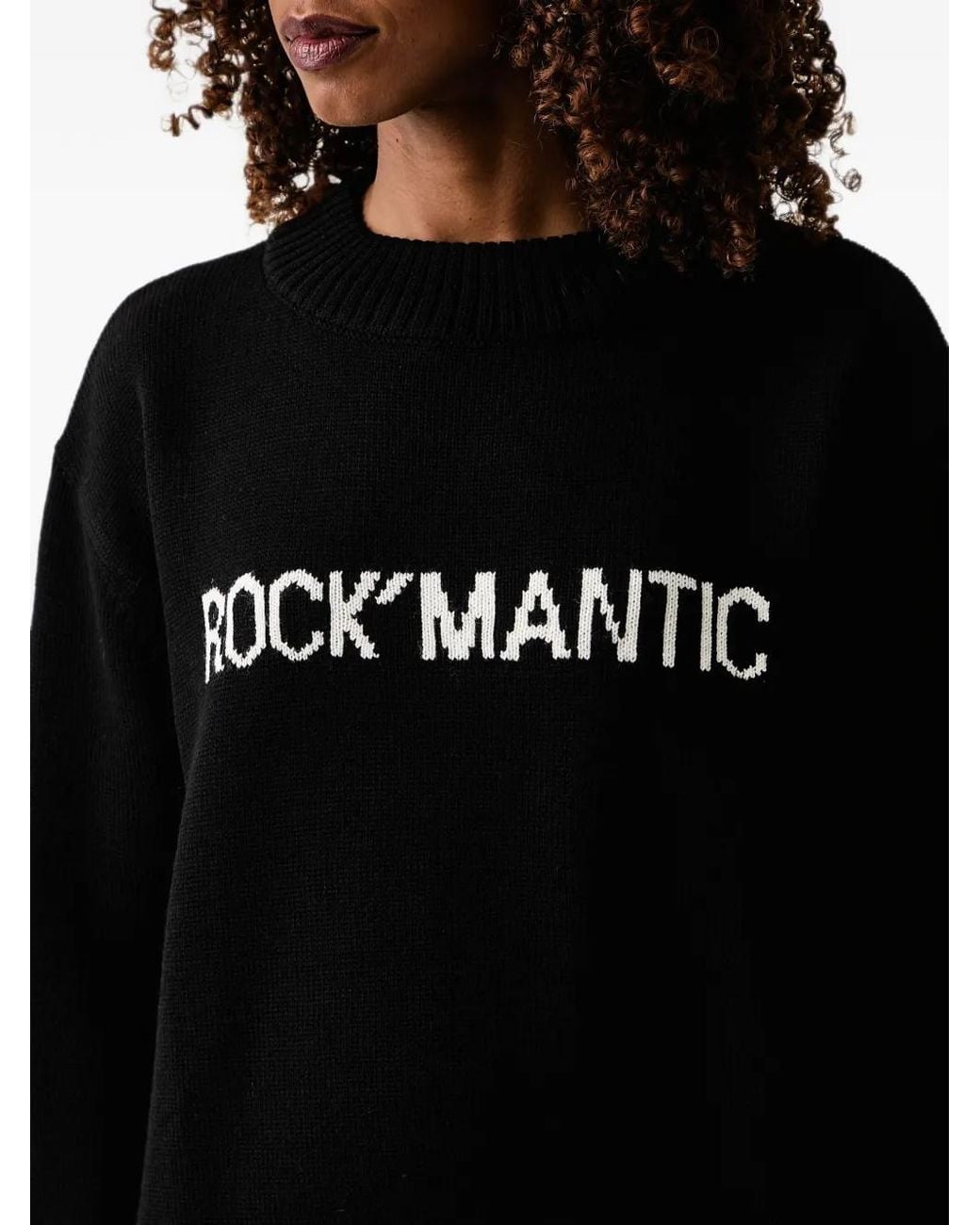Patrizia Pepe Black Intarsia-Knit Logo-Embroidered Sweater