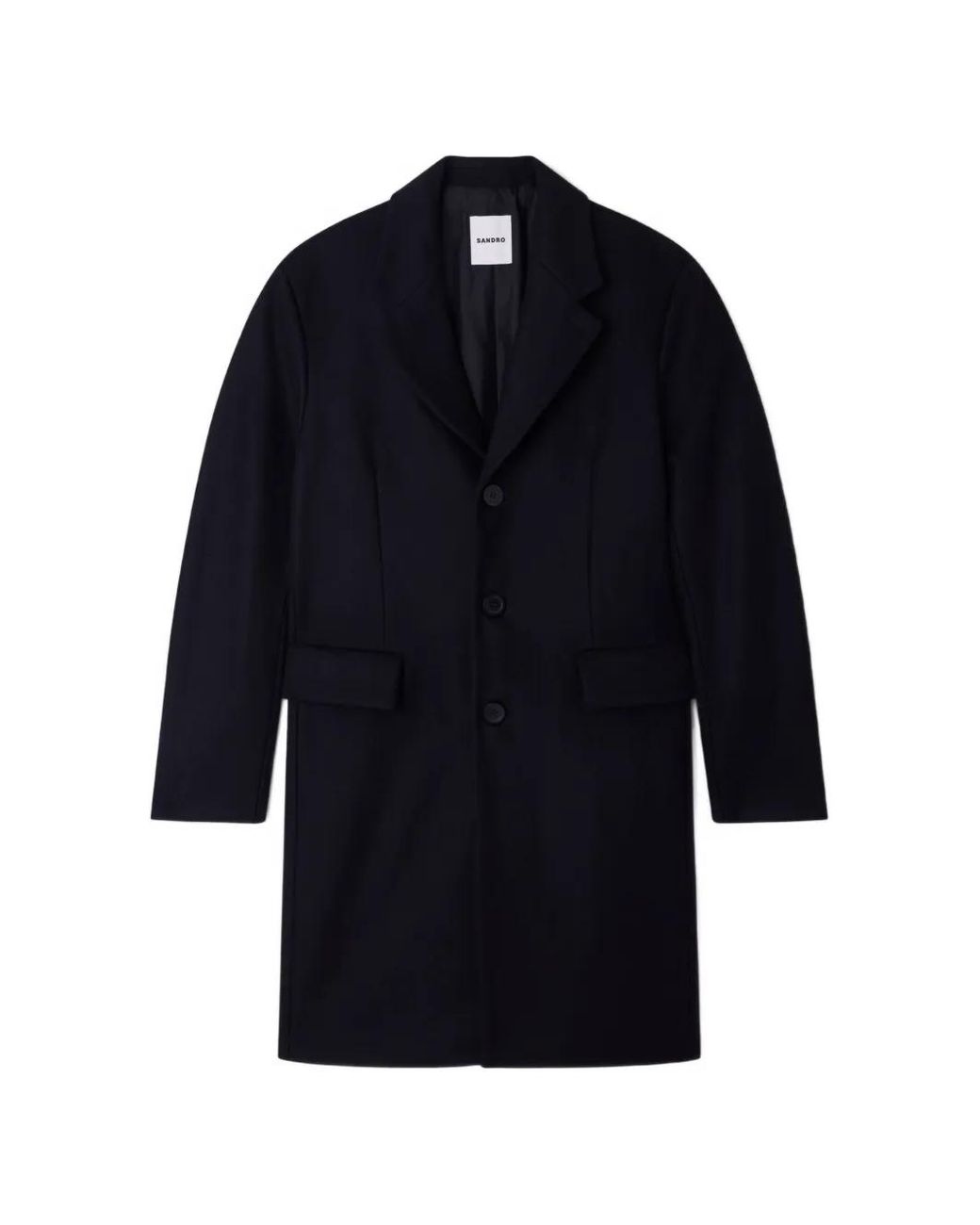Sandro Blue Manteau Boutonné À Empiècements Matelassés for men