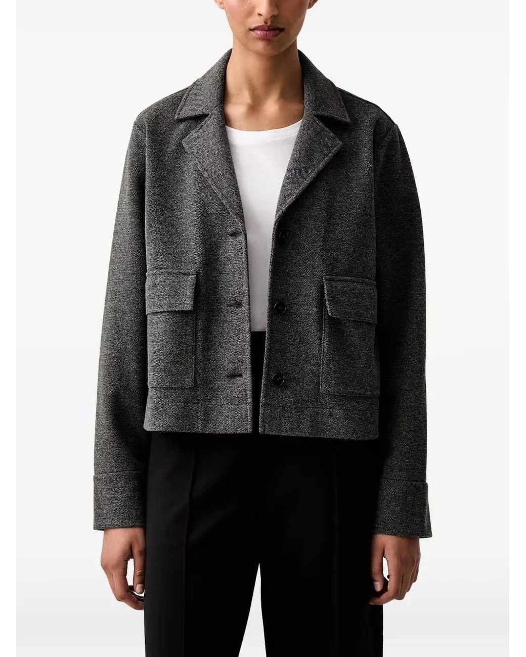 Marc O' Polo Black Button-Up Flap-Pocket Jacket