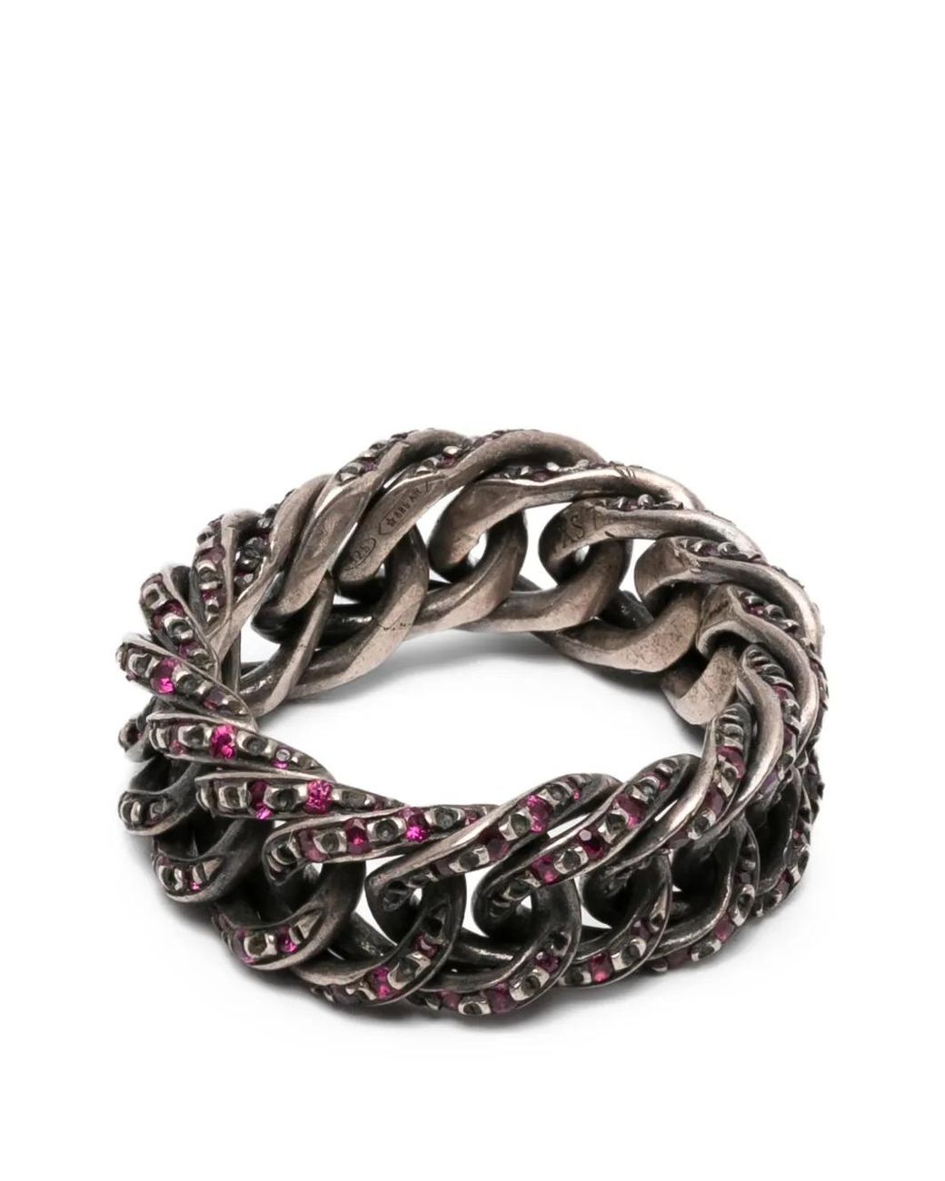 Ugo Cacciatori Metallic Ring Mit Rubinen