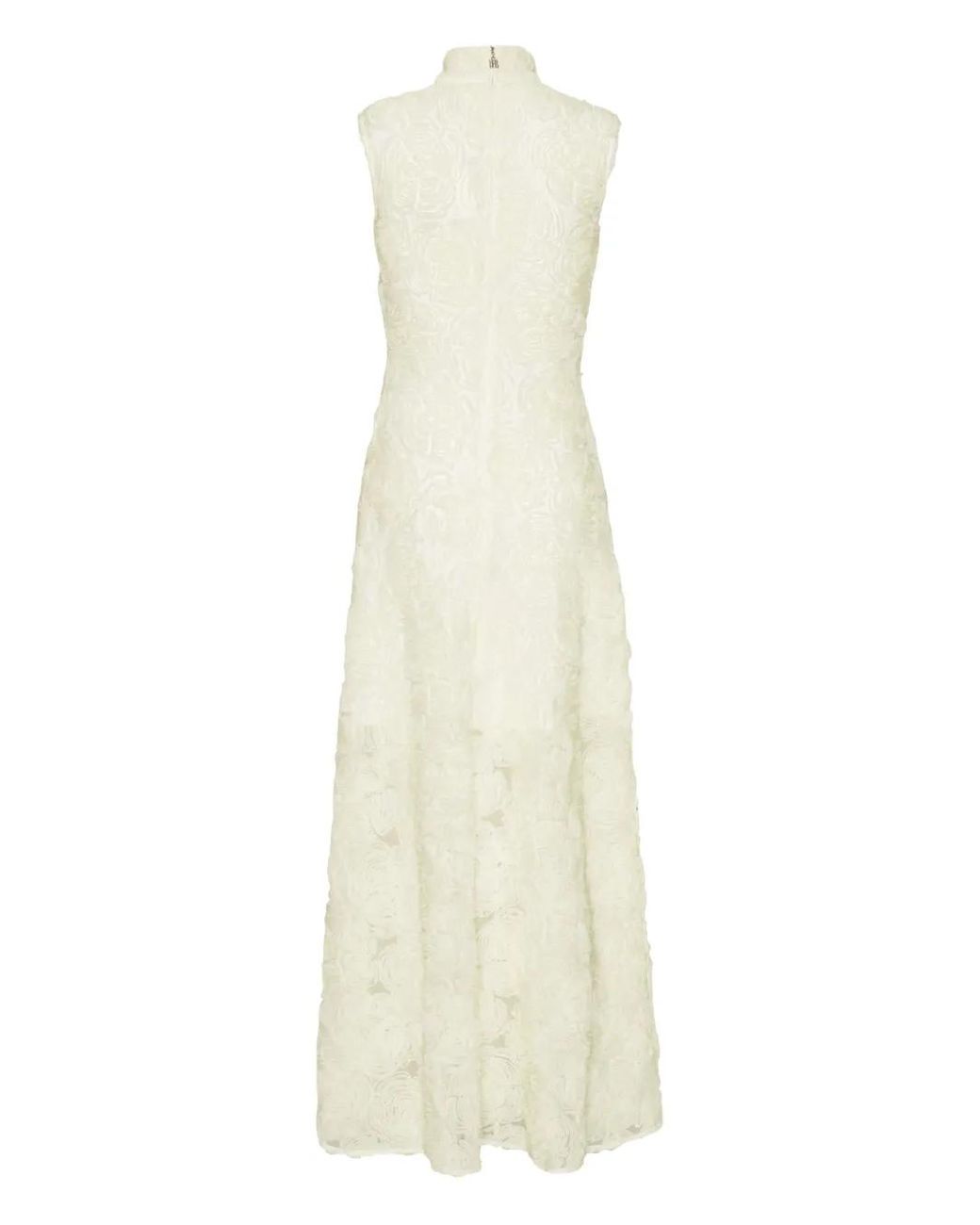 ROTATE BIRGER CHRISTENSEN White Flower Mesh Maxi Dress
