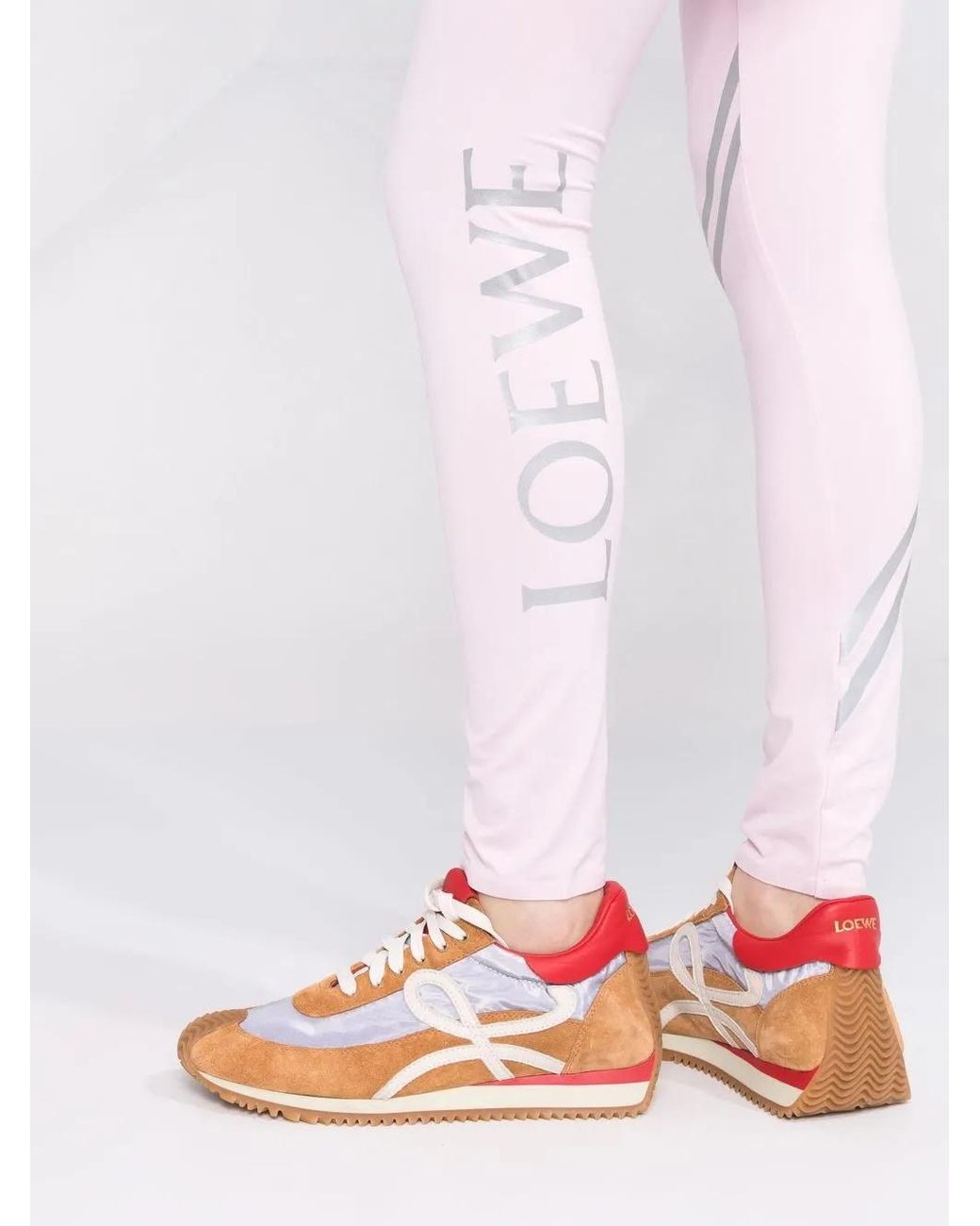 Leggins Con Logo Estampado Loewe de color Pink