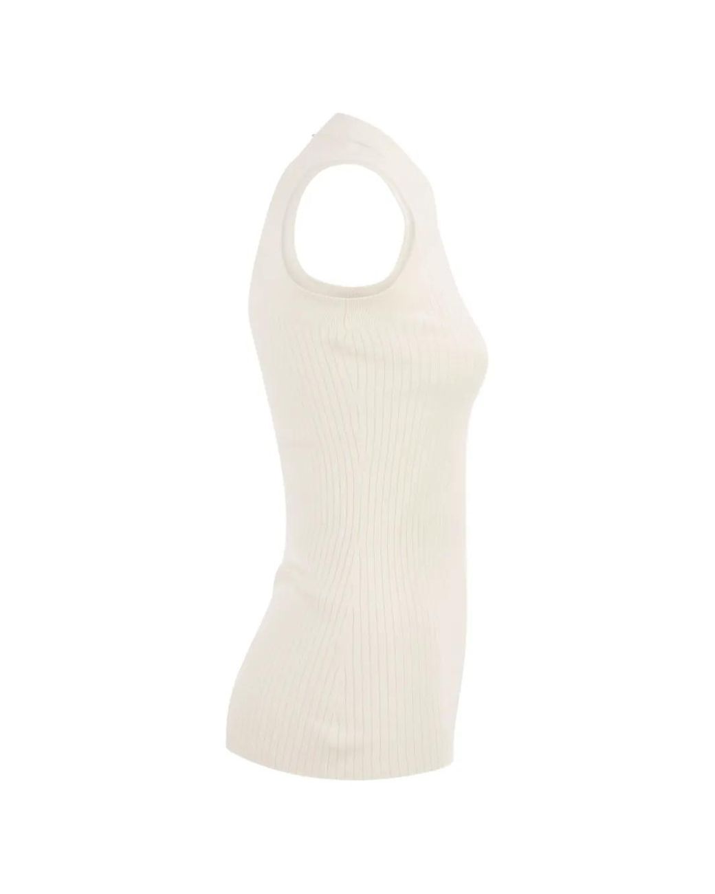 Sportmax White Tione Ribbed Top