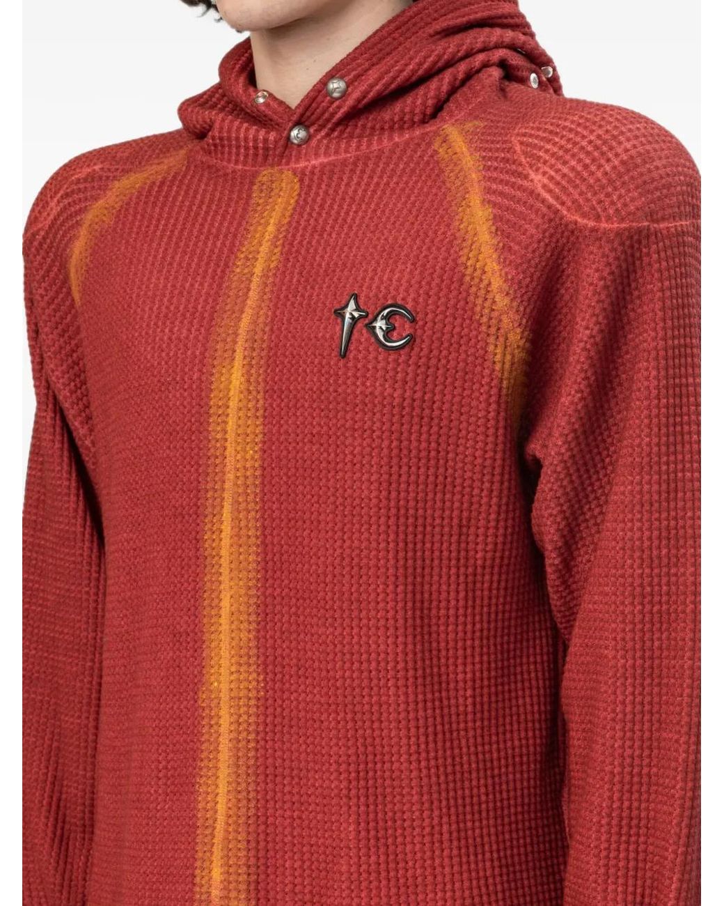 THUG CLUB Red Bulk Shoulder Hoodie for men