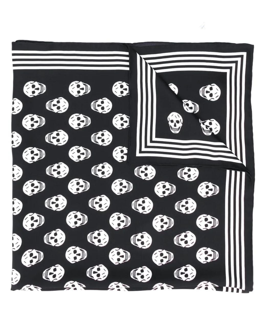 McQueen Black Mini Skull Print Scarf
