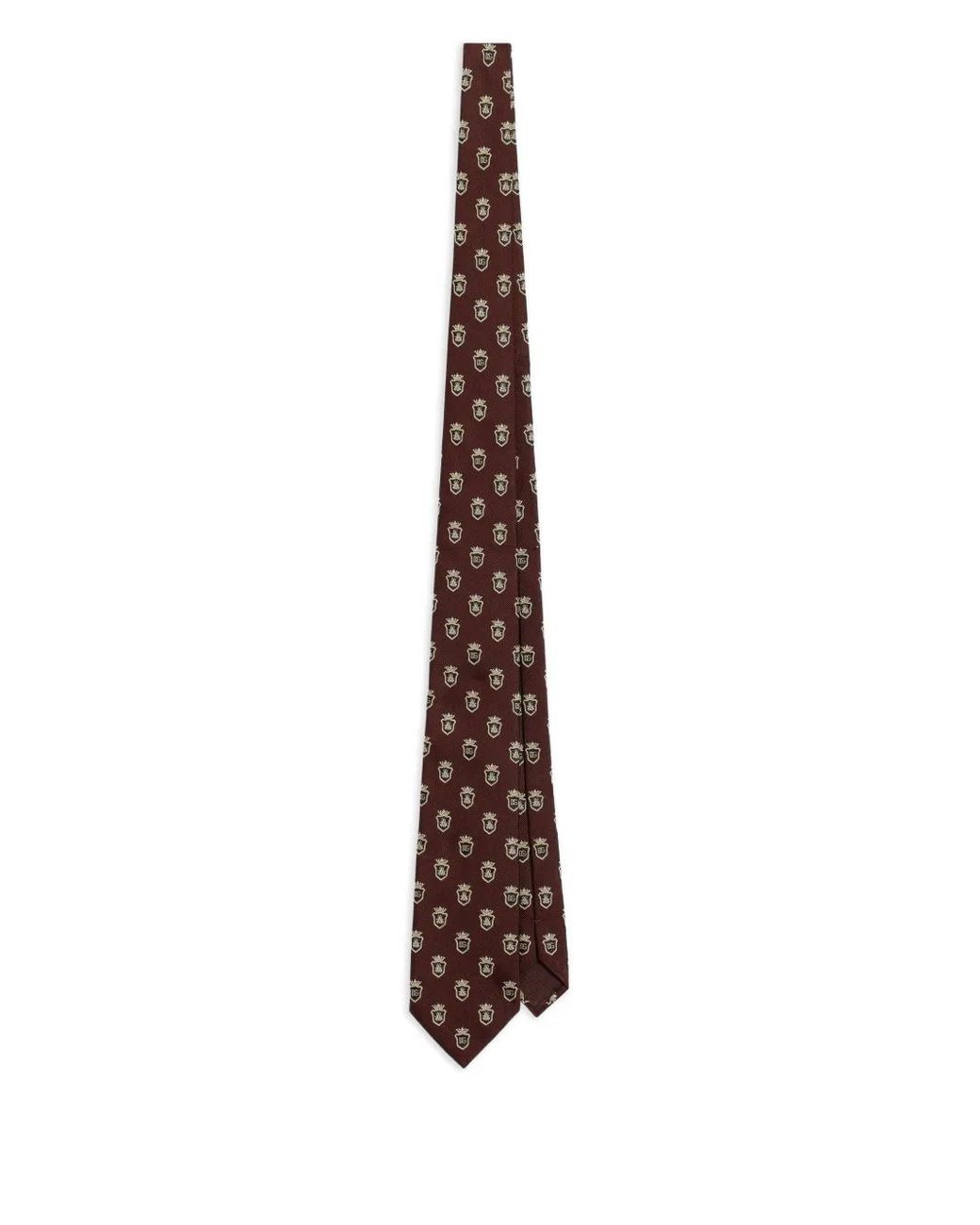 Dolce & Gabbana Red Jacquard Tie With Heraldic Shields for men