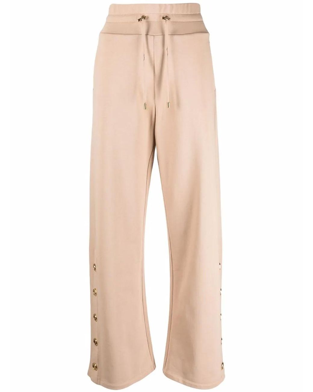 Balmain Natural Side-Button Detail Trousers