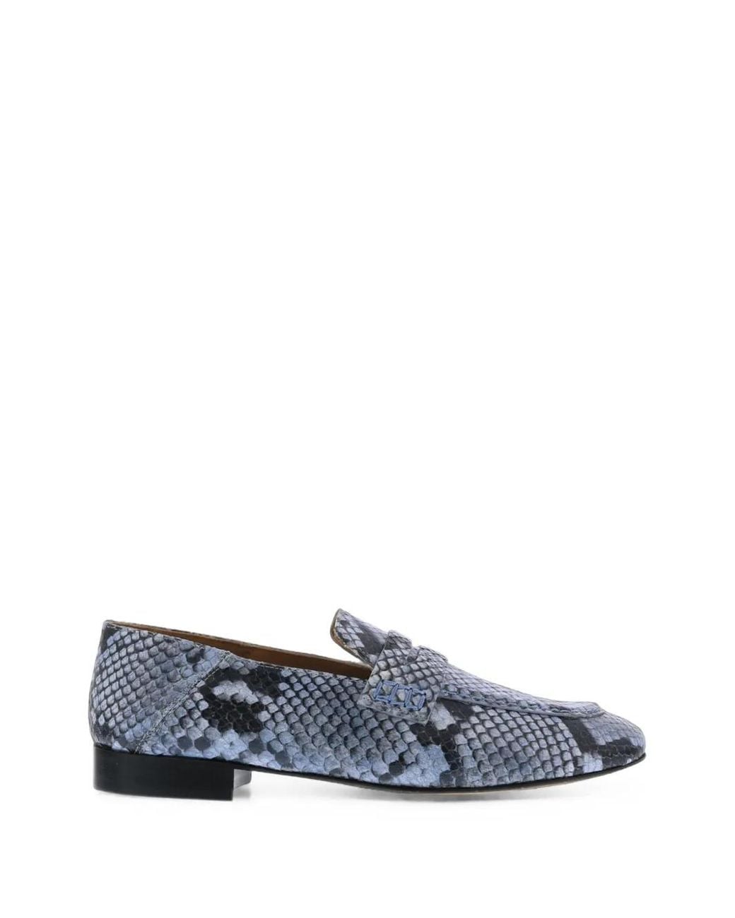 Toral Shoes Blue Diamant Lux Snake-Effect Calf Leather Loafers