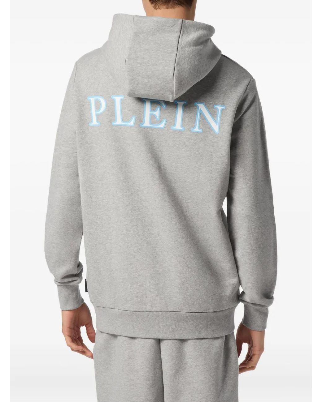 Philipp Plein Gray Zip-Up Hoodie for men