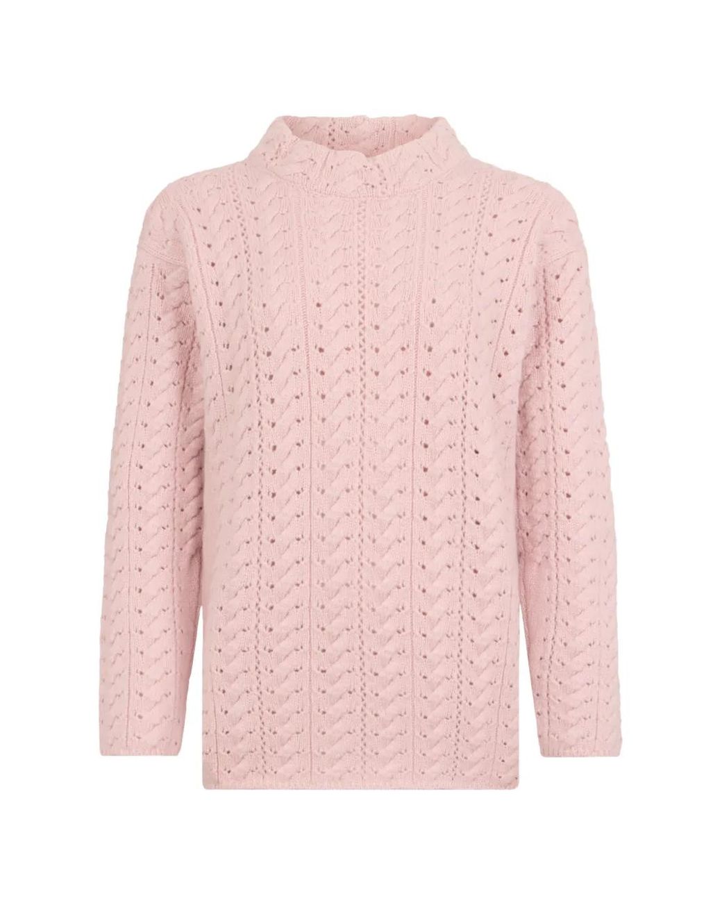 Moorer Pink Lidia Pointelle-Knit Sweater