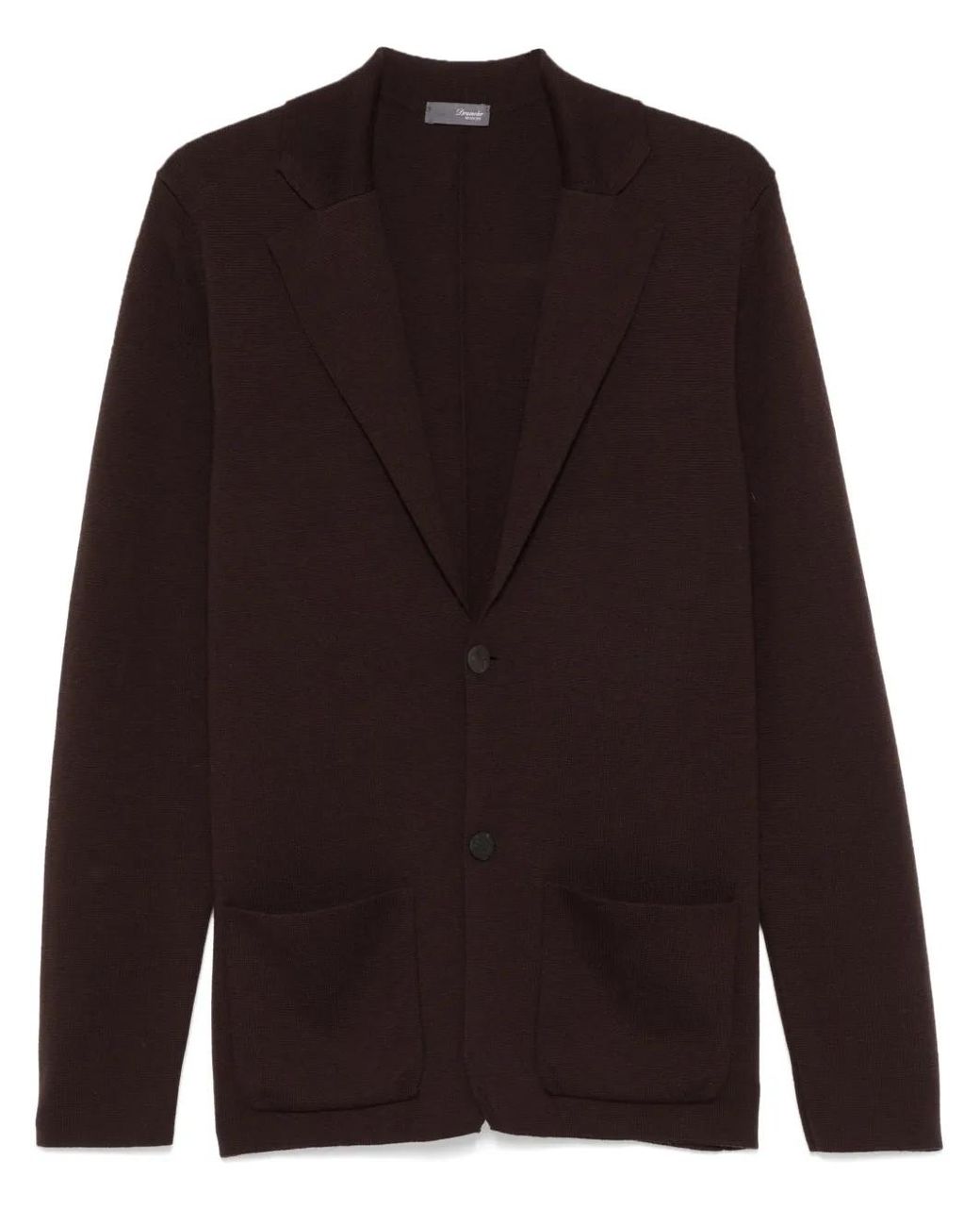 Drumohr Brown Single-Breasted Merino-Wool Blazer for men