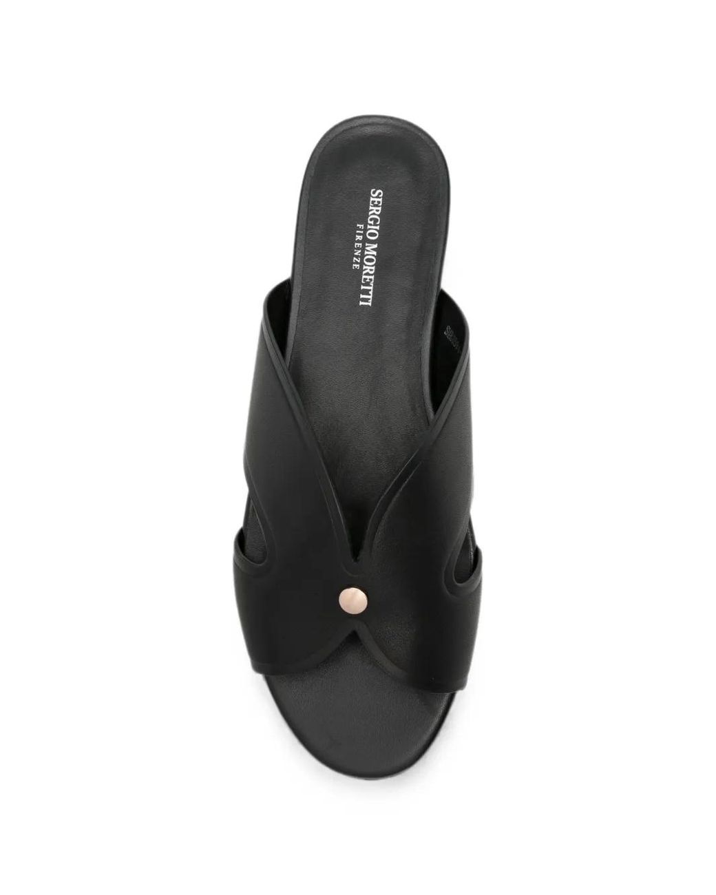SERGIO MORETTI FIRENZE Black Cut-Out Detail Sandals
