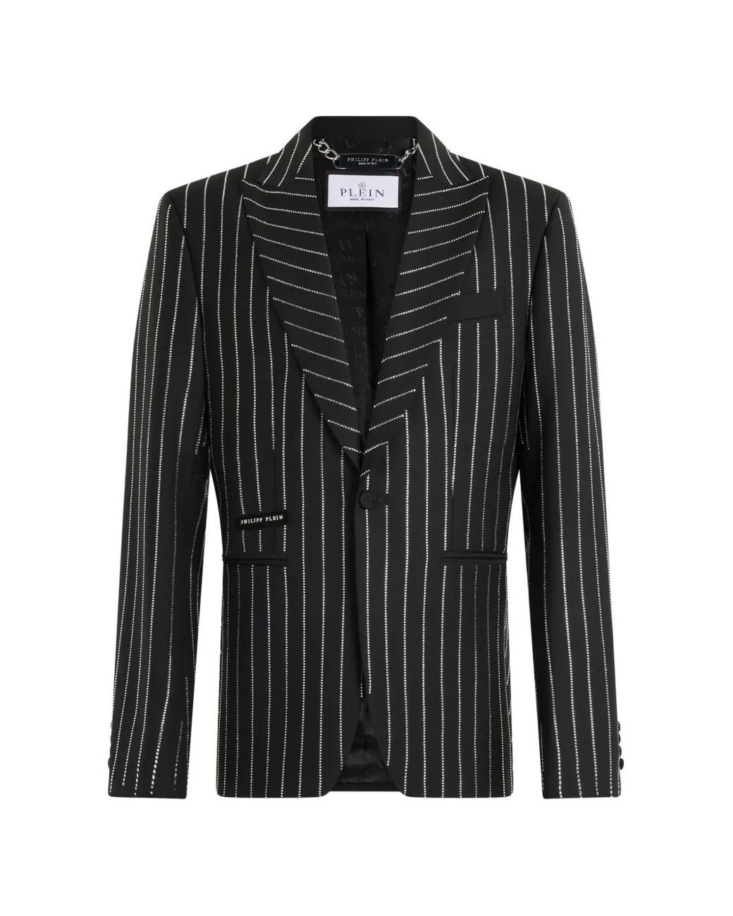 Philipp Plein Black Jacquard Blazer Lord-Fit Strass for men