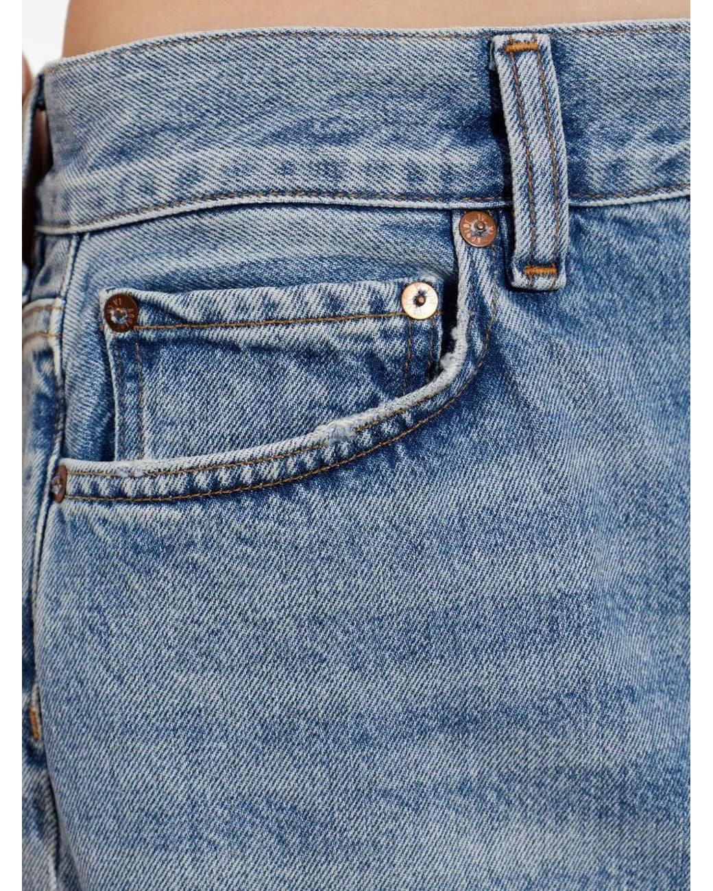 Agolde Blue Faded-Effect Tapered-Leg Jeans