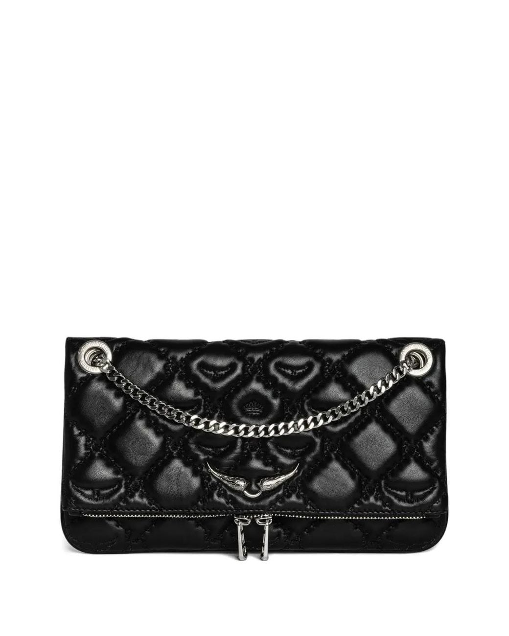 Zadig & Voltaire Black Rock Ii Quilted Monogram Clutch