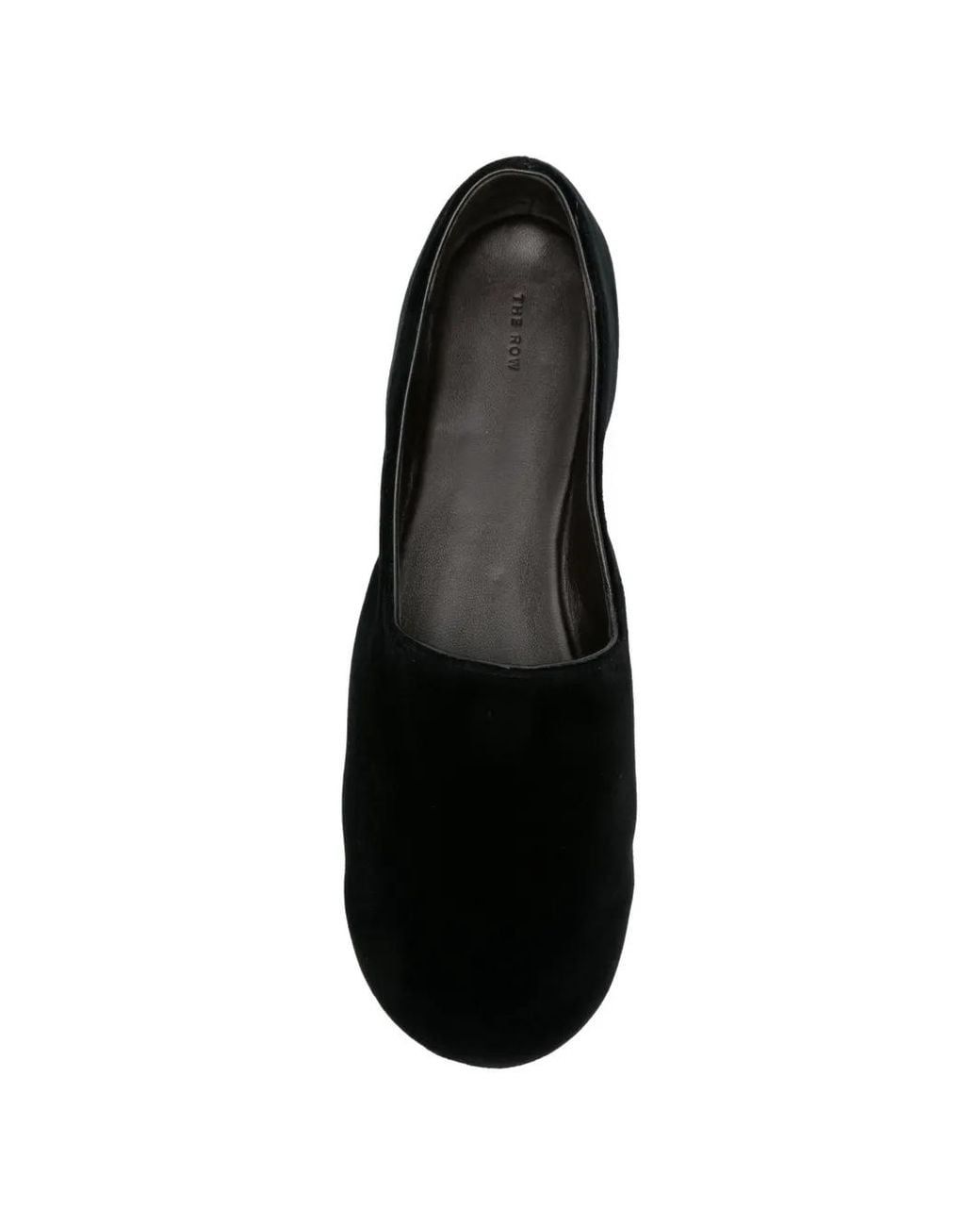 The Row Black Ponti Velvet Slippers