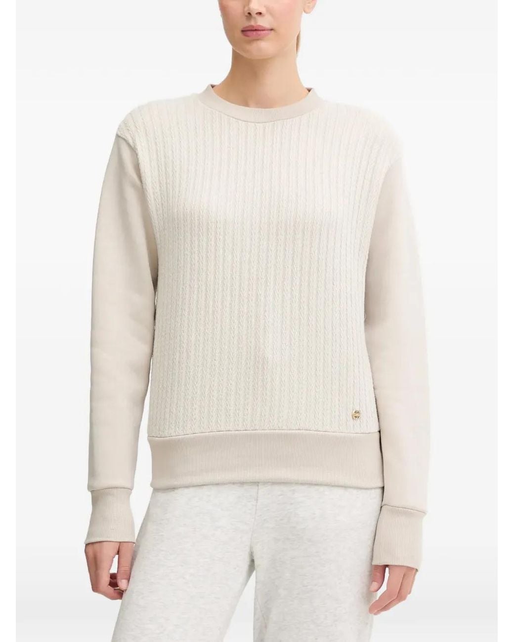 Colmar White Textured Crew-Neck Sweatshirt