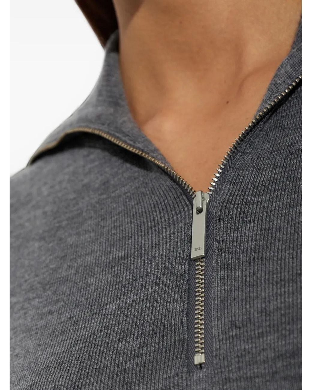Gestuz Gray Gzrosalie Quarter-Zip Wool Sweater