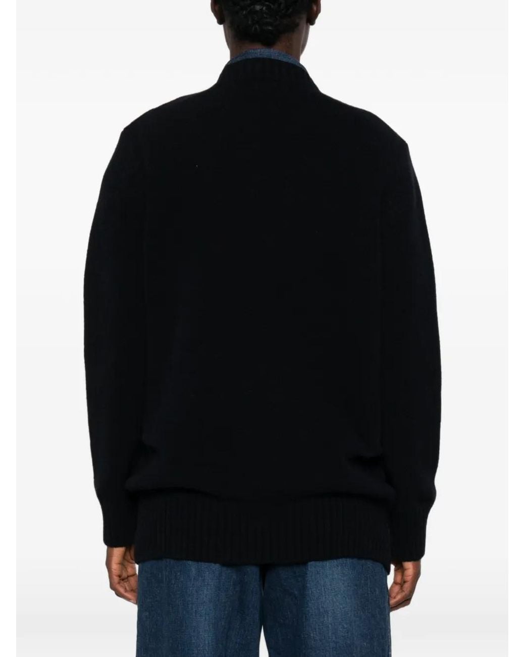 Sacai Black Denim-Panelled Button-Up Jacket