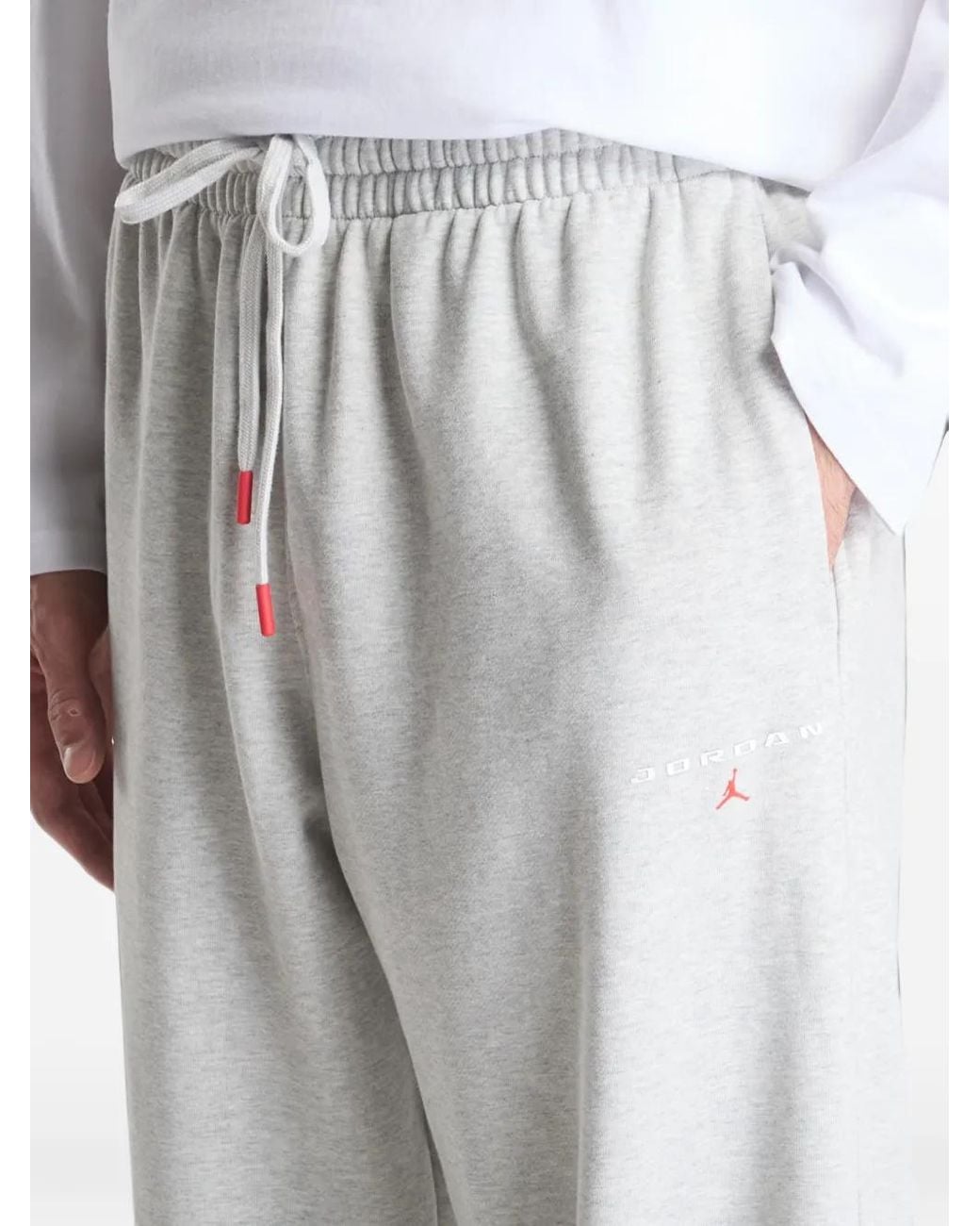 Nike Gray Flight Logo Detail Drawstring Track Pants for men