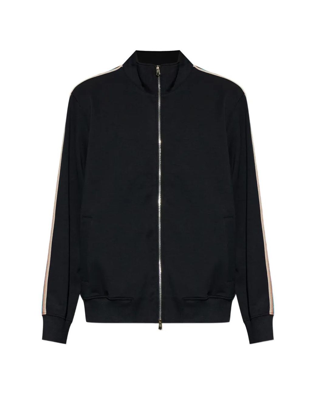 Paul Smith Black Zip Striped Sweatshirt for men