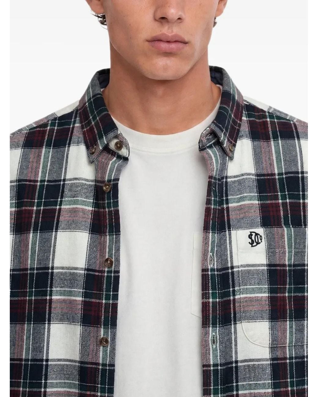 Superdry Gray Check-Pattern Cotton Shirt for men