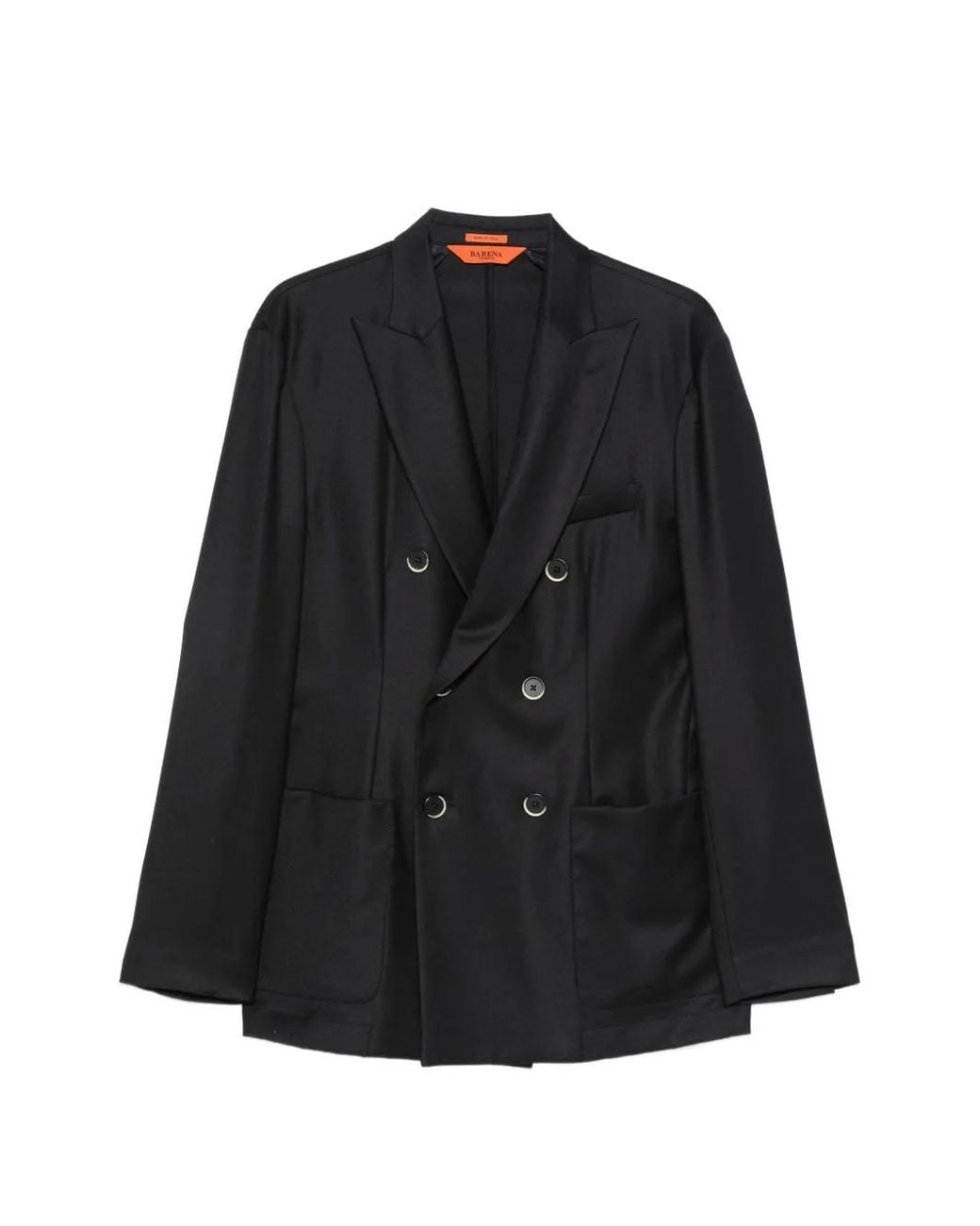 Barena Black Double-Breasted Peak-Lapel Jacket for men