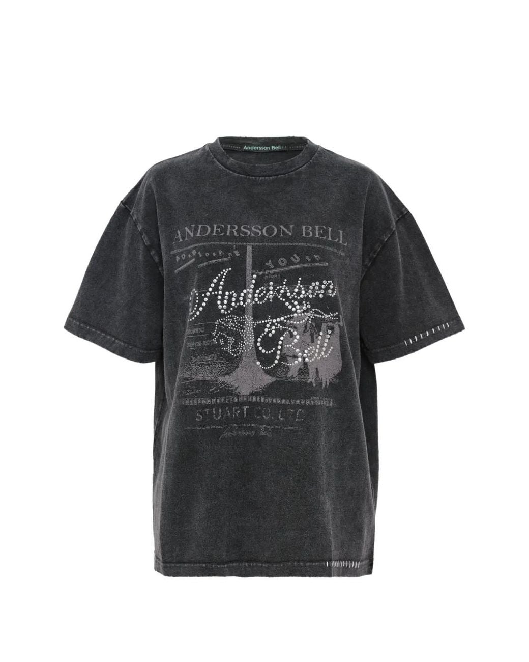 ANDERSSON BELL Black Rosie Hot-Fix Printed T-Shirt