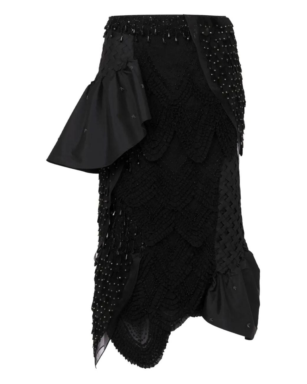 Moschino Black Layered Midi Skirt