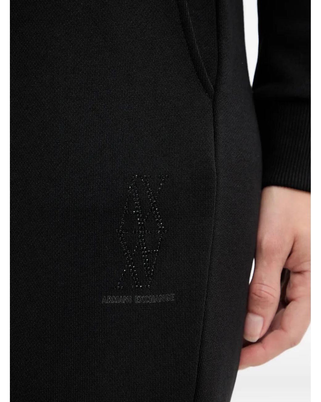 ARMANI EXCHANGE Black Logo-Detail Drawstring Track Pants