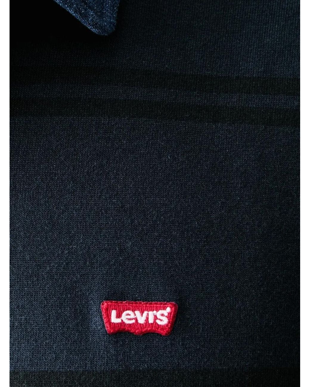 Levi's Blue Striped Long-Sleeve Polo Shirt for men